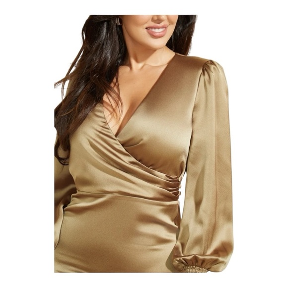Marciano Guess Daydream Dress Satin Bronze US 4 / EU 40 – New with Tags - Picture 4 of 9